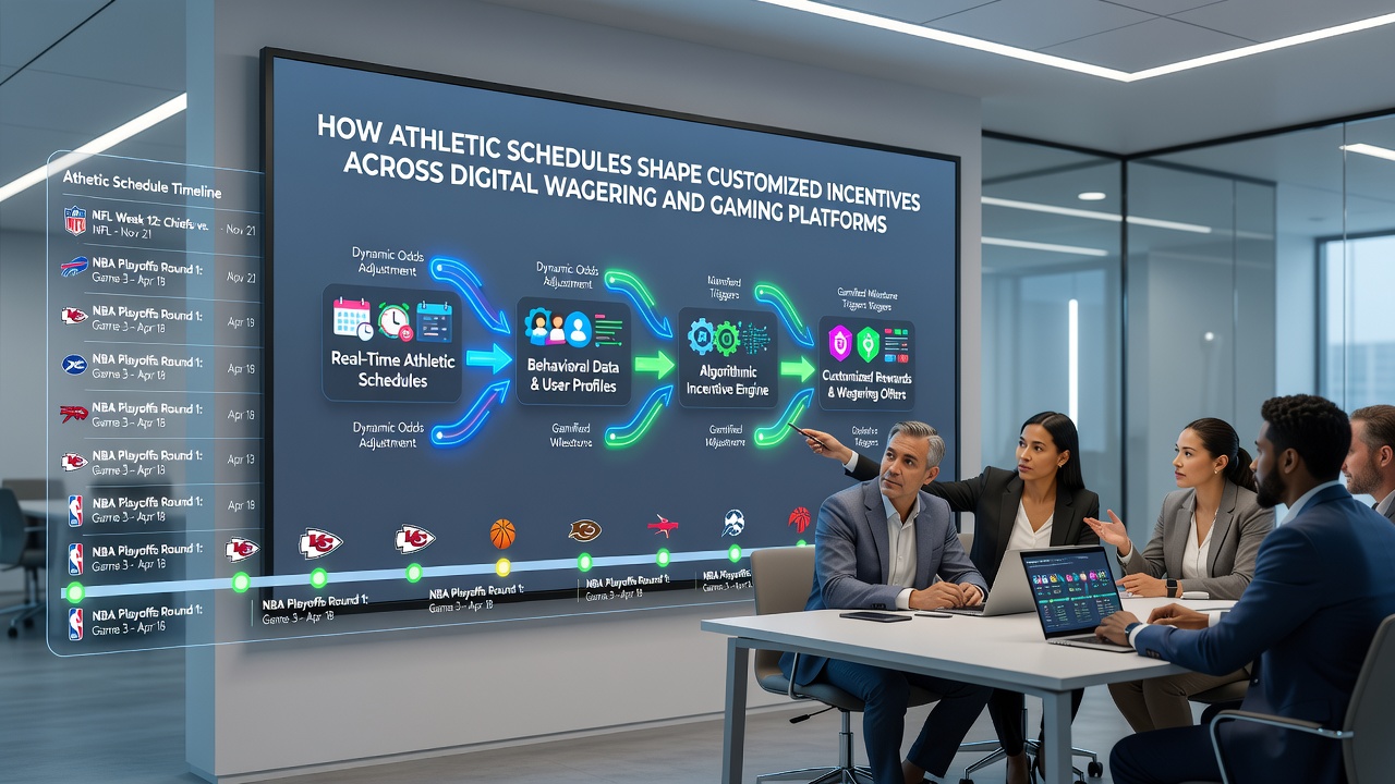 Smartphone-Display mit synchronisierten Sportterminen und personalisierten Gaming-Boni in einer Wett-App
