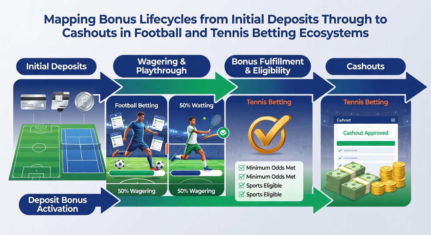 Diagramm zur Verfolgung von Bonus-Fortschritt und Auszahlungsbedingungen in Fußball- und Tennis-Wett-Ökosystemen